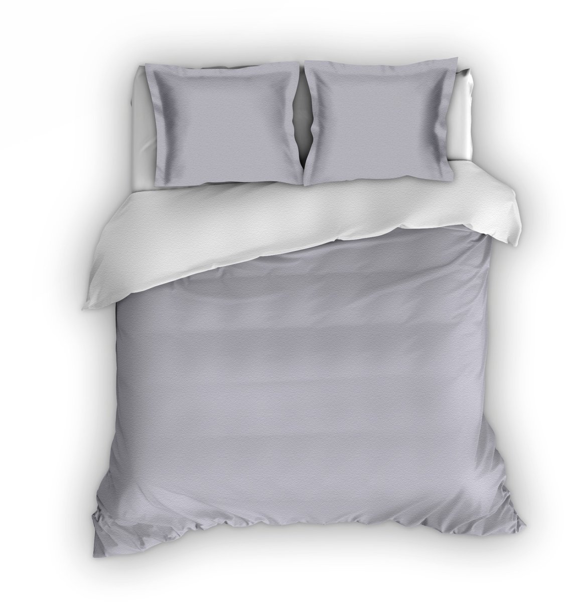 Romanette Comtesse flanel dekbedovertrek Zilver/Wit Lits-jumeaux (270x200/220 cm + 2 slopen)