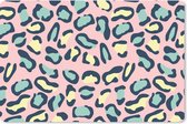 Bureau onderlegger - Muismat - Bureau mat - Luipaard - Pastel - Dieren - Patronen - 60x40 cm