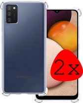 Hoes Geschikt voor Samsung A03s Hoesje Shock Proof Case Hoes Siliconen - Hoesje Geschikt voor Samsung Galaxy A03s Hoes Cover Shockproof - Transparant - 2 Stuks