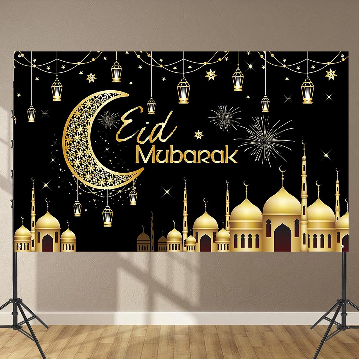 Décoration Aid Moubarak - Bannière Eid Mubarak, Guirlande Lune Étoile, Déco Ramadan Et Fête Islamique