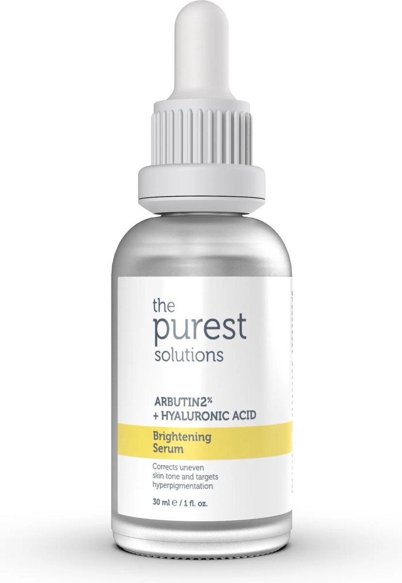 The Purest Solutions Arbutin 2% + Hyaluronic Acid Brightening Serum | Vegan | Hyaluronzuur | Acne | Huidveroudering | Pigmentvlekken | Zonnevlekken | Zwangerschapsvlekken | Ouderdomsvlekken