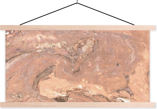 Porte-affiche avec affiche - Affiche scolaire - Galets - Granit - Rose - 120x60 cm - Lattes vierges