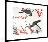 Fotolijst incl. Poster - Bes - Vogels - Japan - Zwaluw - 80x60 cm - Posterlijst