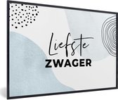Cadre photo avec affiche - Proverbes - Citations - 'Dearest brother-in-law' - Blauw - 60x40 cm - Cadre pour affiche