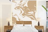 Behang - Fotobehang Marmer - Beige - Patronen - Breedte 175 cm x hoogte 240 cm