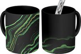 Magische Mok - Foto op Warmte Mok - Marmer - Groen - Zwart - 350 ML - Uitdeelcadeautjes