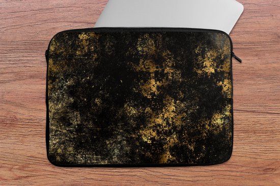 Housse pour ordinateur portable 13 pouces - Or - Zwart - Abstrait - Housse pour ordinateur portable