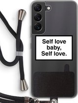 Case Company® - Samsung Galaxy S22 hoesje met Koord - Self love - Telefoonhoesje met Zwart Koord - Bescherming aan alle Kanten en Over de Schermrand