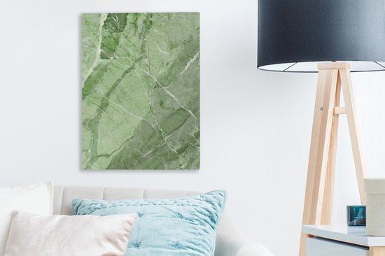 Tableau sur toile Cristaux - Vert - Wit - Granit - 30x40 cm - Décoration murale