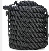 Luxiqo® 12m Battle Rope - Crossfit Touw - HIIT Workout - Fitness Touw - Fitness Rope - Zwart