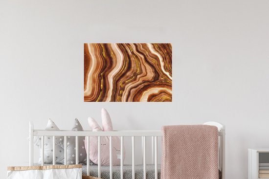 Stickers Stickers muraux - Marbre - Beige - Or - 60x40 cm - Feuille adhésive