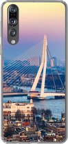 Geschikt voor Huawei P20 Pro hoesje - Rotterdam - Skyline - Zonsondergang - Siliconen Telefoonhoesje