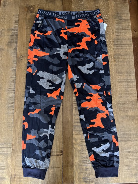 Pantalon de pyjama Bjorn Borg imprimé militaire orange taille L | bol