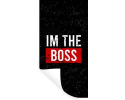Muurstickers - Sticker Folie - Spreuken - Quotes - 'I'm the boss' - Wit - 20x40 cm - Plakfolie - Muurstickers Kinderkamer - Zelfklevend Behang - Zelfklevend behangpapier - Stickerfolie