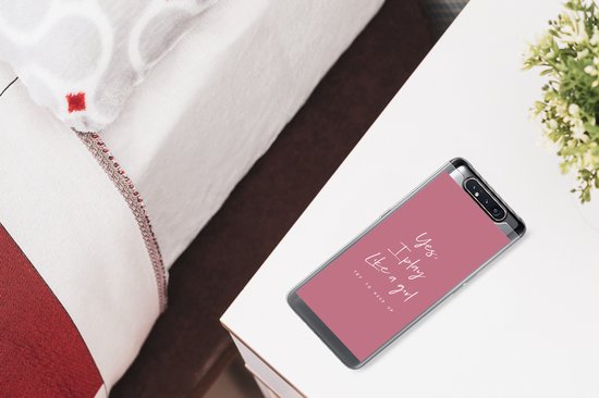 Coque Samsung Galaxy A80 - Yes, je joue comme une fille - Proverbes - Citations - Fille - Coque de téléphone en Siliconen