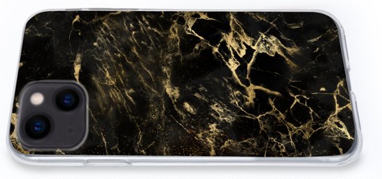 Coque iPhone 13 mini - Zwart - Or - Peinture - Coque en Siliconen