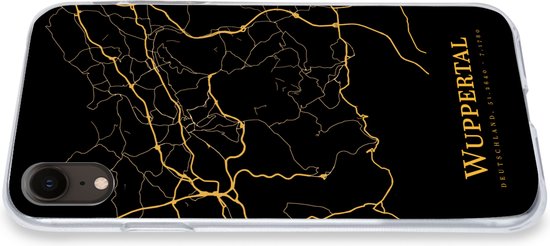 Coque pour iPhone XR - Wuppertal - Carte - Or - Coque de téléphone en Siliconen