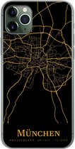 Geschikt voor iPhone 11 Pro Max hoesje - München - Kaart - Gold - Siliconen Telefoonhoesje