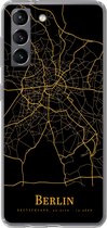 Geschikt voor Samsung Galaxy S21 hoesje - Berlijn - Kaart - Goud - Siliconen Telefoonhoesje