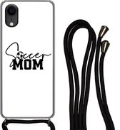 Hoesje met koord Geschikt voor iPhone XR - Quotes - Spreuken - Soccer mom - Voetbalmoeder - Mama - Siliconen - Crossbody - Backcover met Koord - Telefoonhoesje met koord - Hoesje met touw