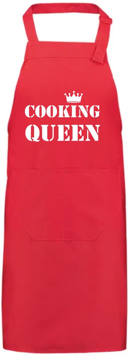 Schort Cooking Queen | Moederdag | Moederdag cadeautje | Rood