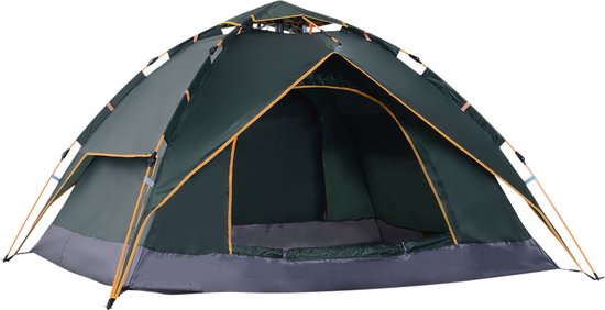 Outsunny Dubbele tent familietent Quick-Up tent 2 volwassenen + 1 kind  camping... | bol