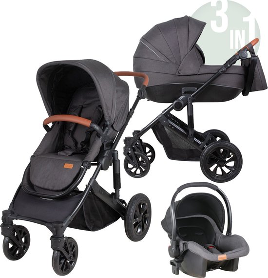 FreeON Kinderwagen Comfort 3 in 1 Zwart (incl. autostoel) | bol.com