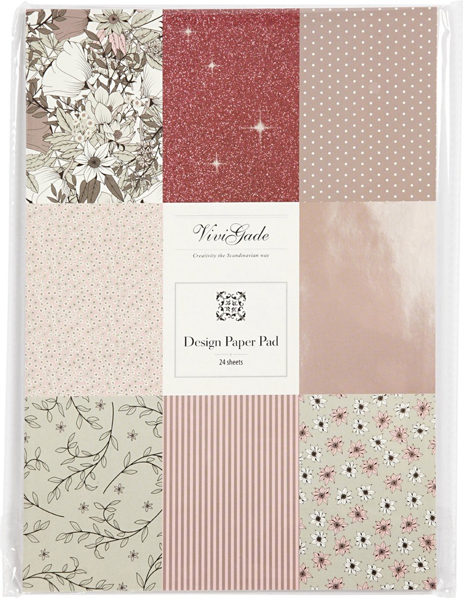 Vivi Gade Designpapier Blok Rood 21 X 30 Cm 24 Vellen