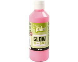 Glow in the dark, lichtrood, 250 ml