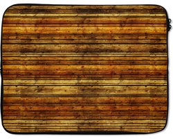 Laptophoes 15 inch - Vintage - Hout - Patronen - Planken - Laptop sleeve
