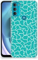 Back Case Siliconen Hoesje Motorola Moto G71 5G Telefoonhoesje Cracks Blue