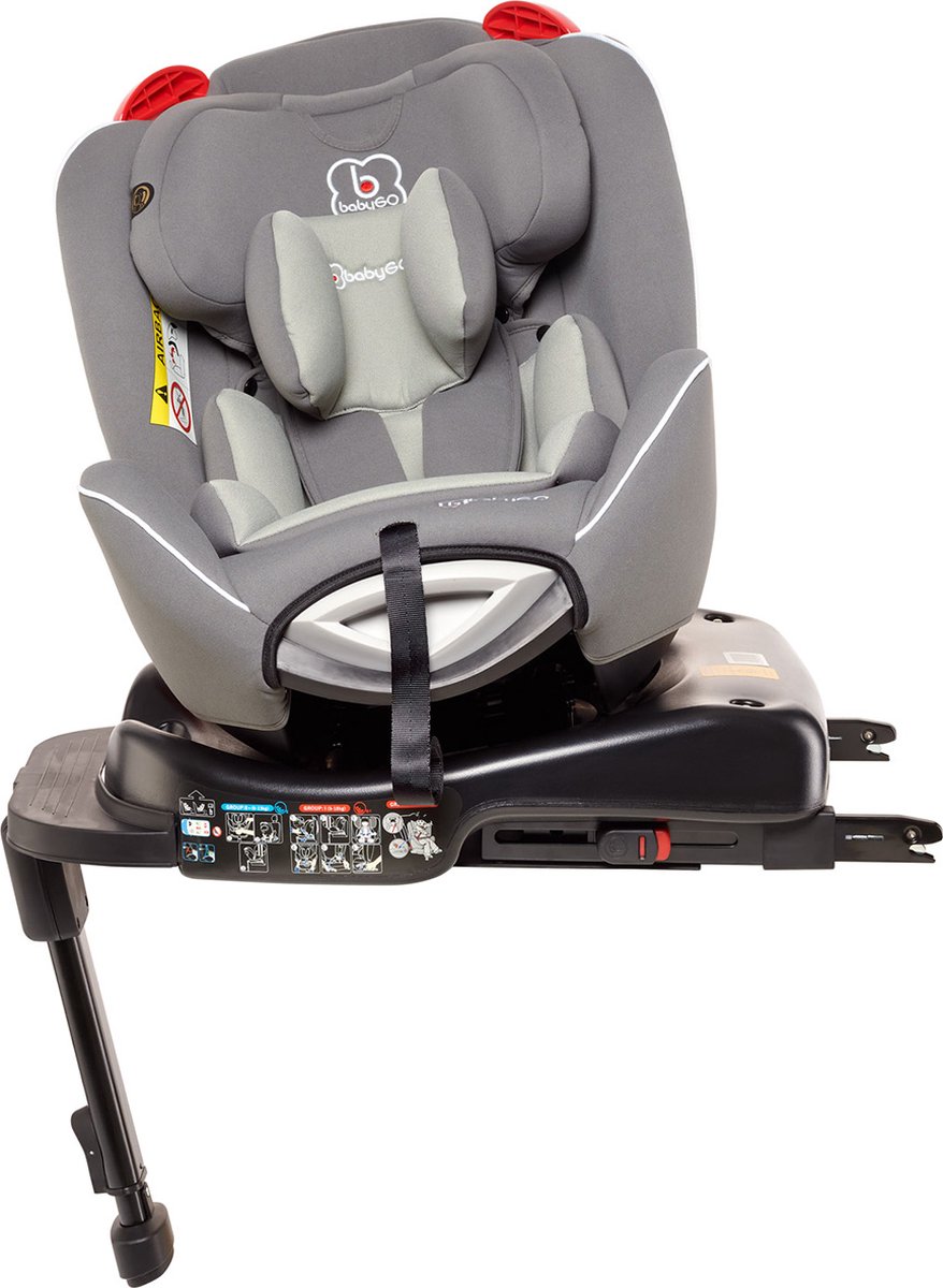 BabyGO autostoel Fixleg 360 met Isofix Grijs 0-25kg