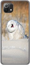 Geschikt voor Xiaomi 11T hoesje - Uil - Sneeuw - Duin - Siliconen Telefoonhoesje