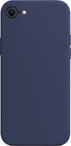 Hoesje Geschikt voor iPhone SE 2022 Hoesje Siliconen Cover Case - Hoes Geschikt voor iPhone SE (2022) Hoes Back Case - Donkerblauw