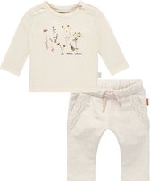 Noppies - Kledingset - 2delig - broek Astea oatmeal - shirt Calverton Whisper white - Maat 86