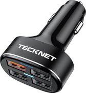 TeckNet Quad USB Autolader | Quick Charge 3.0 | Totaal 54W Output