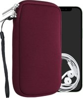 kwmobile Tasje voor smartphones L - 6,5" - Insteekhoesje van neopreen in bordeauxrood - Maat: 16,5 x 8,9 cm