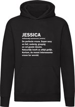 Jessica Sweater | jarig | Verjaardagkado | verjaardag kado | Cadeau | Unisex | Trui | Hoodie | Capuchon | Zwart
