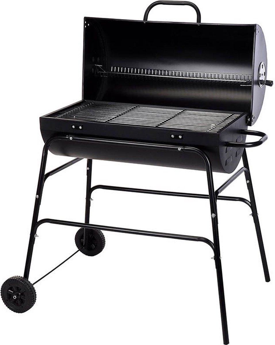 Oneiro’s Luxe Houtskool barbecue cilindervorm XL - 71x35x79 - zomer - grillen - tuin - koken – tafelen