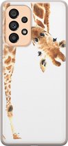 Leuke Telefoonhoesjes - Hoesje geschikt voor Samsung Galaxy A53 - Giraffe - Soft case - TPU - Giraffe - Bruin