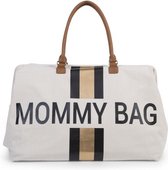 Childhome Mommy bag groot - OFF WHITE STRIPES BLACK/GOLD