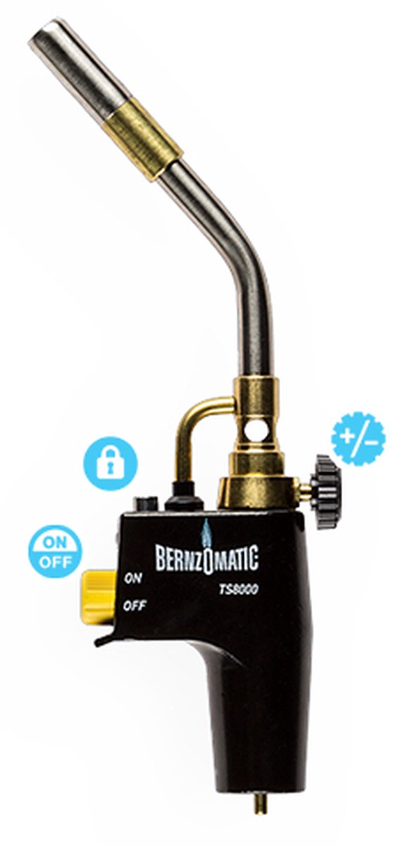 Hardsoldeerset in koffer inclusief originele Bernzomatic TS8000 brander en 2 x Bernzomatic Gasflessen - zonder soldeer accessoires - Kofferset - ook geschikt voor sous vide gerechten van Merkloos — afbeelding 4