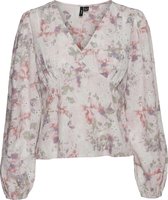 Vero Moda Blouse Vmrey Ls Top Wvn Ce 10265380 Snow White/rey Dames Maat - L