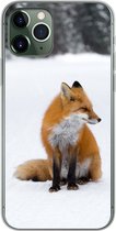 Geschikt voor iPhone 11 Pro hoesje - Vos - Sneeuw - Winter - Siliconen Telefoonhoesje