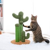 krabpaal voor huisdieren - schattige cactus - met bal - krabpaal - voor kat kitten - klimflat - meubels beschermen - bruin - L