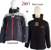 2 Outdoor-strategy jassen Gore-Tex longzip hardshell regenjas 100% water en winddicht + MidLayer isolatie of standalone jas ademend en warm een compleet systeem maat M