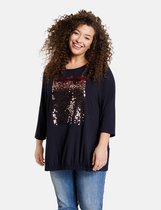 SAMOON Dames Shirt met 3/4-mouwen en pailletjes EcoVero