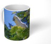 Mok - Witte kaketoe in een groene boom - 350 ML - Beker - Uitdeelcadeautjes