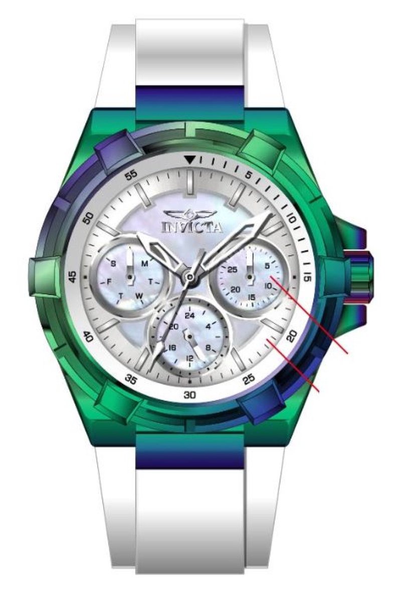 Invicta Aviator 37308 Dames Horloge - Waterdicht - Analoog - Quartz Uurwerk - Roestvrij Staal met zilveren Wijzerplaat - 36mm