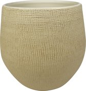 Cache-pot/pot de fleurs au design moderne et élégant sable/beige Dia 31 cm et Hauteur 28 cm